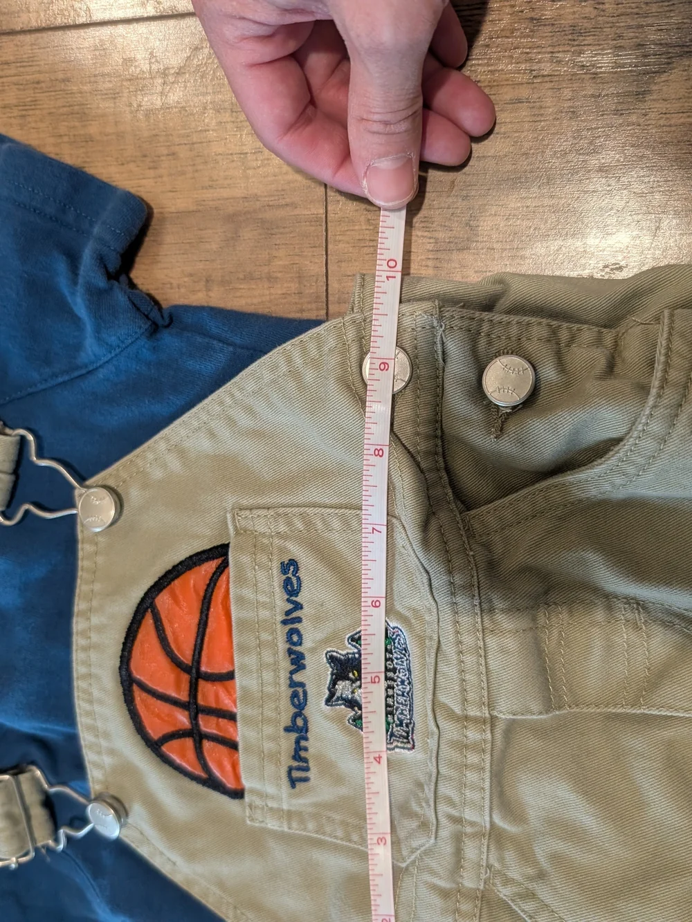 Vintage Timberwolves Embroidered Basketball Overalls And Matching Shirt - 3-6M